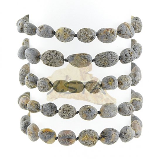 Raw grey amber bracelet